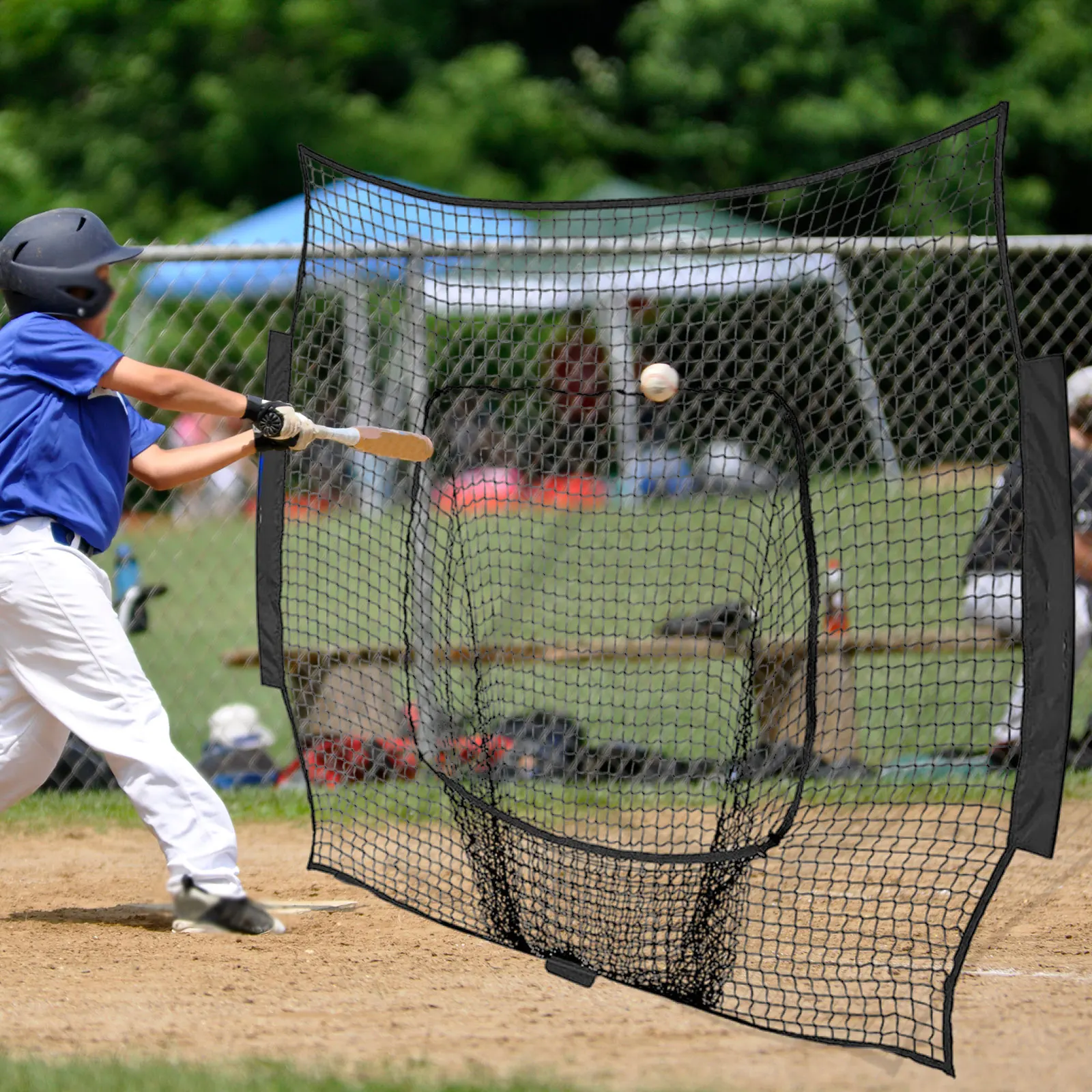 

Портативная сменная сетка для бейсбола 83 x 83 дюйма, спортивные принадлежности на открытом воздухе для ударов, полевых ватина