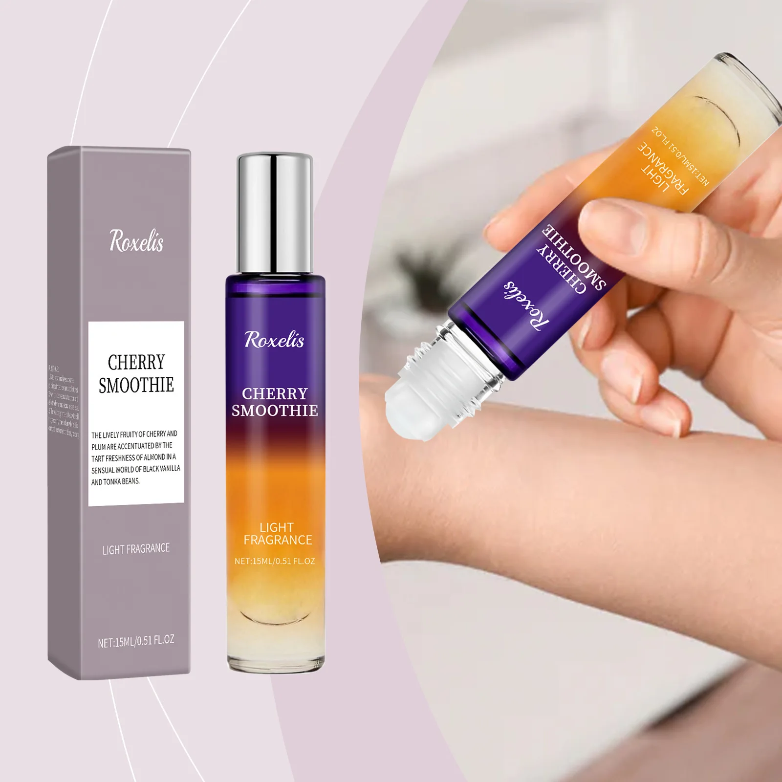 

Roxelis 15 мл вишневый ванильный парфюм, свежие волосы для тела, натуральный очаровательный ароматный валик, элегантные женские духи для свиданий, сладкие фруктовые духи