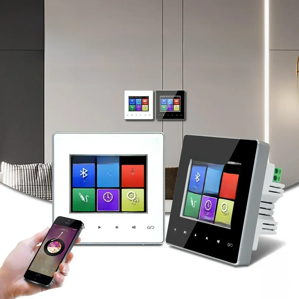 Amplificateur mural pour Home cinéma, compatible Bluetooth, clé tactile, panneau de musique 2CH/4 canaux pour chambre d'hôtel, contrôle de la musique