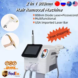 2 in 1 Diodenlaser Penghilang Rambut Permanen1064 nm nm Mesin Laser Penghilang Tato Picosec