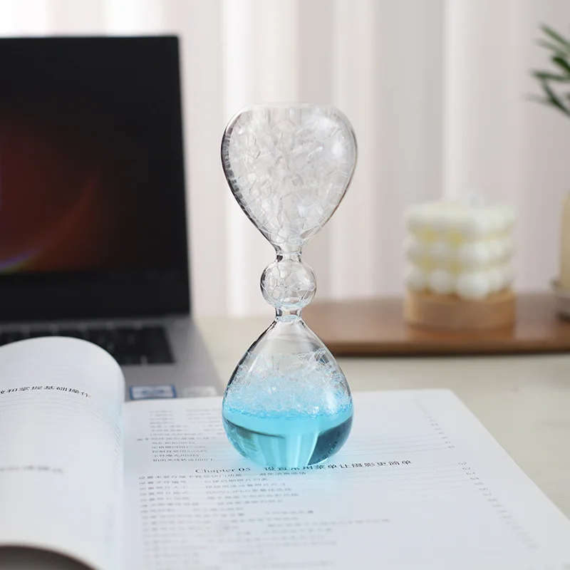 Bubble Singing Crystal Hourglass Bubble Singing Hourglass Timer Handmade Craft Hourglass Desktop Decoration for Home