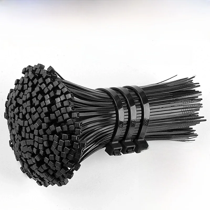 Samoblokująca plastikowa opaska nylonowa Czarna 5x300mm Opaska kablowa Pierścień mocujący 8*500mm Opaska kablowa z zamkiem błyskawicznym Pasek nylonowa opaska kablowa 5*300mm — zdjęcie 2