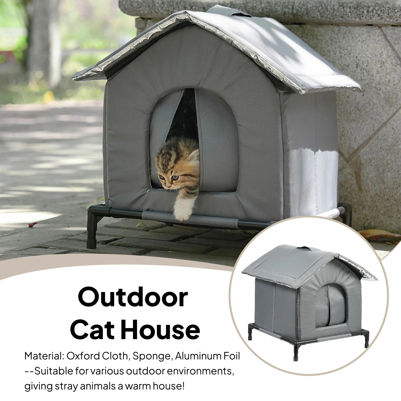 

Приют для кошек Stray Rescue, уличная, зимняя, теплая, водонепроницаемая, непромокаемая, морозостойкая, большая, утолщенная палатка, устойчивая к укусам