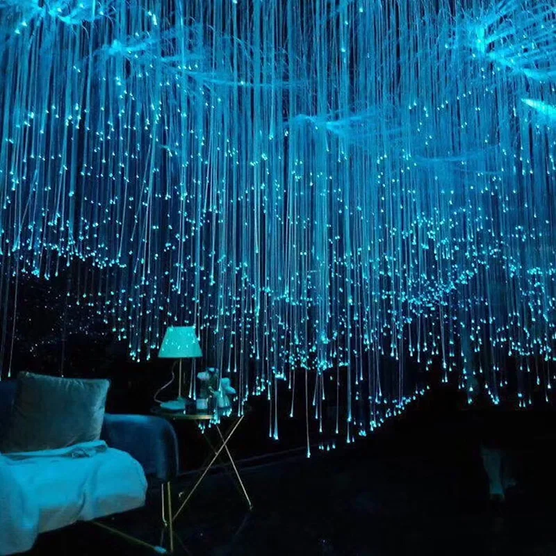 50 ~ 500 SZTUK X 1 mm 1 ~ 5 metrów Sparkle Flash Point Glow PMMA Plastikowy kabel światłowodowy do majsterkowania Kurtyna Wodospad Światło dekoracyjne — zdjęcie 2
