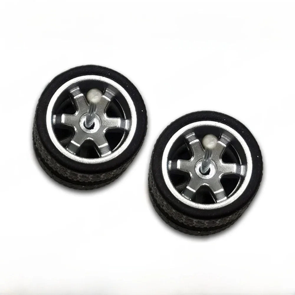 1/64 roues avec pneus en caoutchouc TE37 pièces de réaménagement pour modèle de voiture moulé sous pression Hot Wheels boîte d'allumettes Tomica D: 11mm 1 jeu