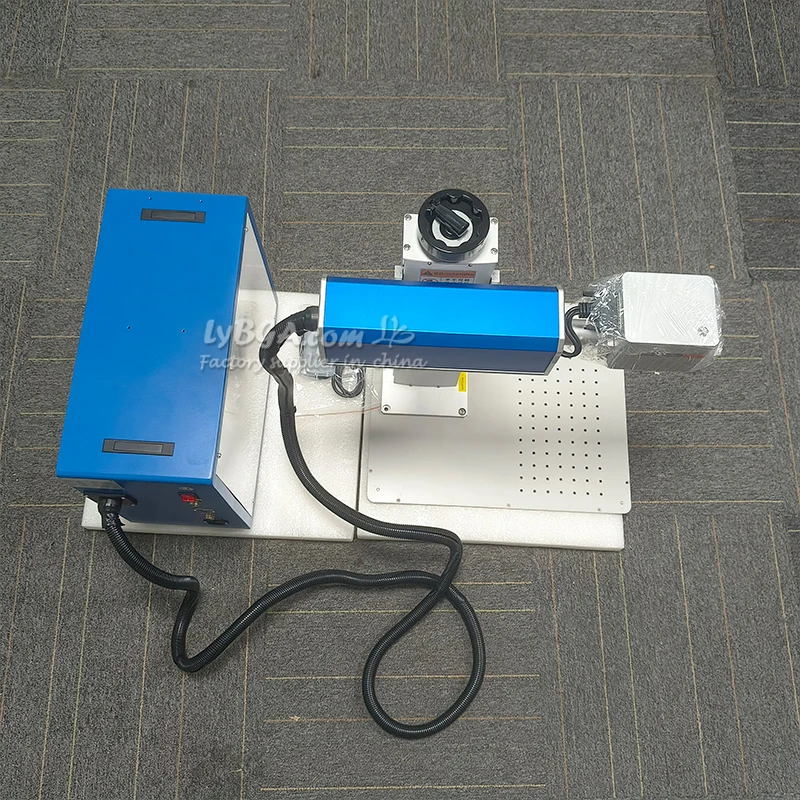 Desktop mini Fiber Laser Marking Machine Upgrade Rotation axis Rolling roller axis 20W 30W 50W Metal Engraving Machine Air Cool