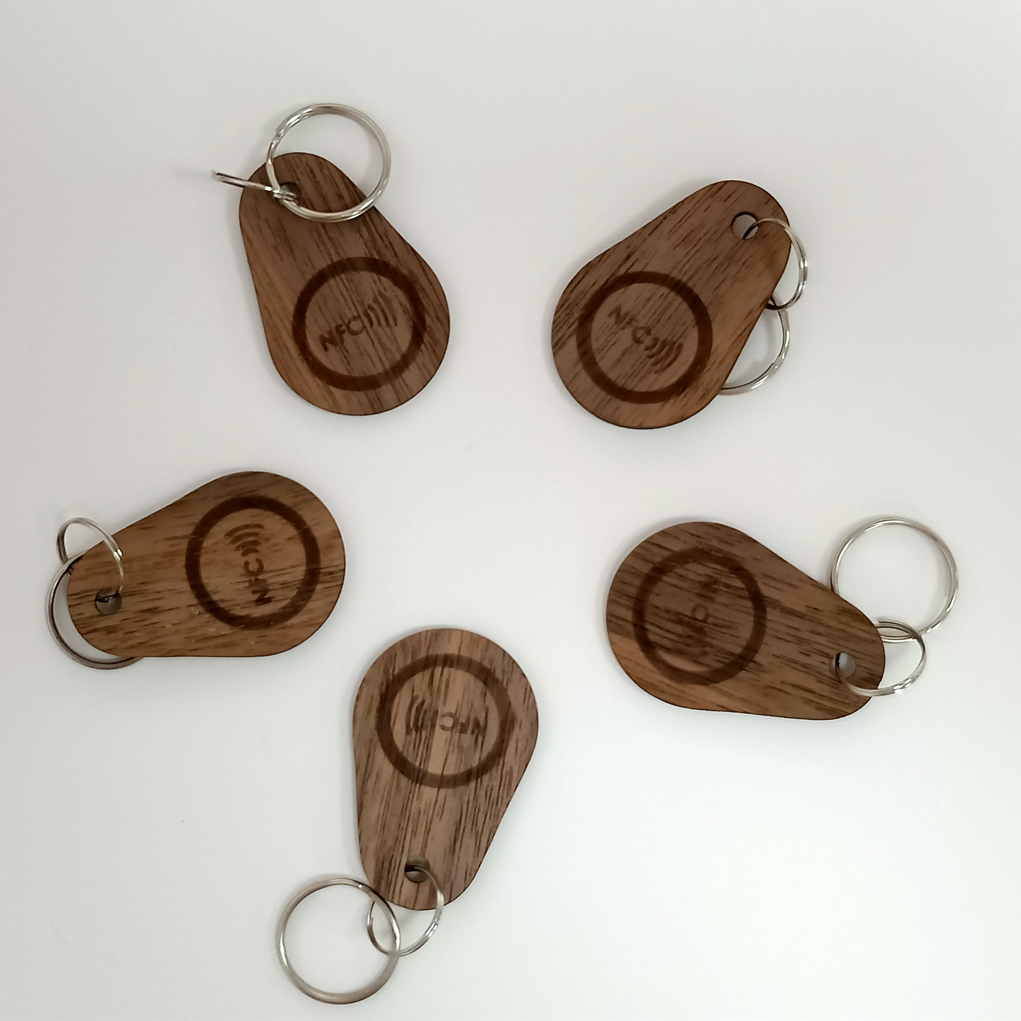 5 Stuks Zwart Walnoot Hout Rfid Nfc Sleutel Tag Nfc 213 Chip Geheugen 144 Bytes Toegangscontrole Digitaal Visitekaartje