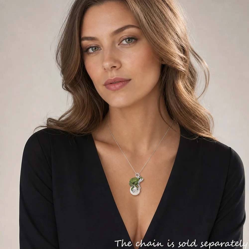 Anhänger Dark Grün Frosch & Perle Marke Neue Mode Trendy Schmuck Europa 925 Sterling Silber Zubehör Geschenk Für Männer Frau – Detail 1