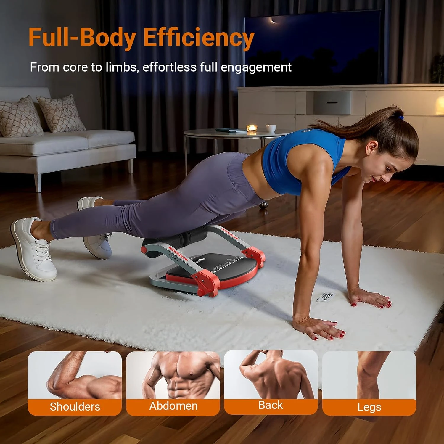 MERACH Ab Trainer Machine 3 Resistance Levels Automatic Rebound 330lbs Capacity Ab Crunch Machine Sit Up Core Workout Weight Loss Exercise Equipment for Home Gym