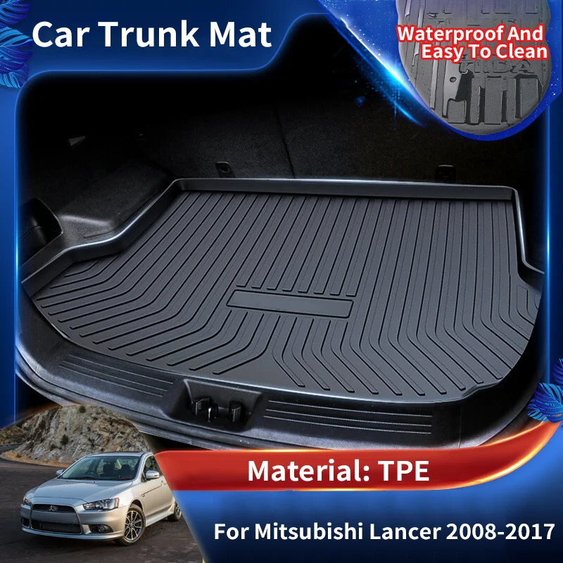 Car Rear Trunk Mats Waterproof Protective Liner Trunk Tray Floor Mat Accessories for Mitsubishi Lancer Galant Fortis 2007~2018