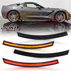 For Chevrolet Chevy Corvette C7 2014-2019 Smoked Lens LED Side Marker Lamp Amber Front Red Rear Side Fender Lights