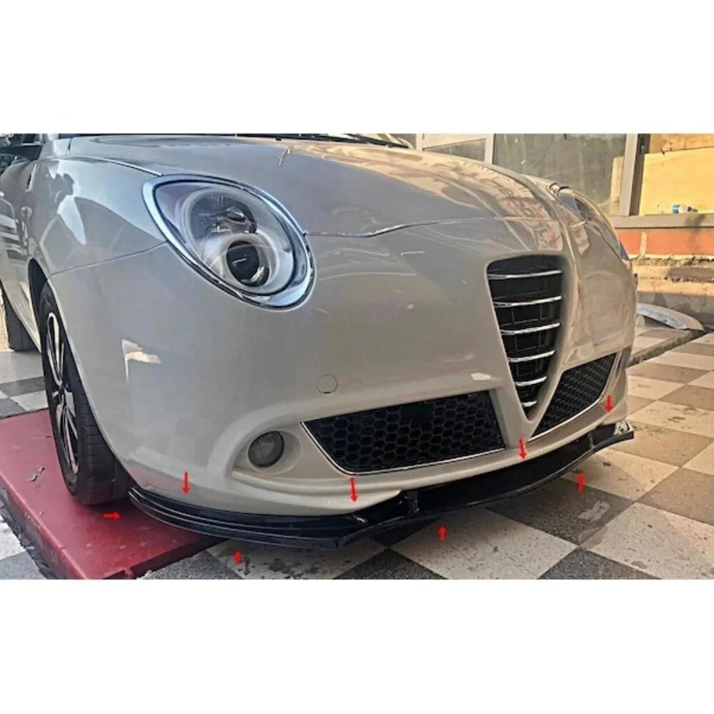 3 Pcs Front Bumper Lip For Alfa Romeo Mito Body Kit Spoiler Splitter Diffuser High Quality ABS Plastic Professional Tuning