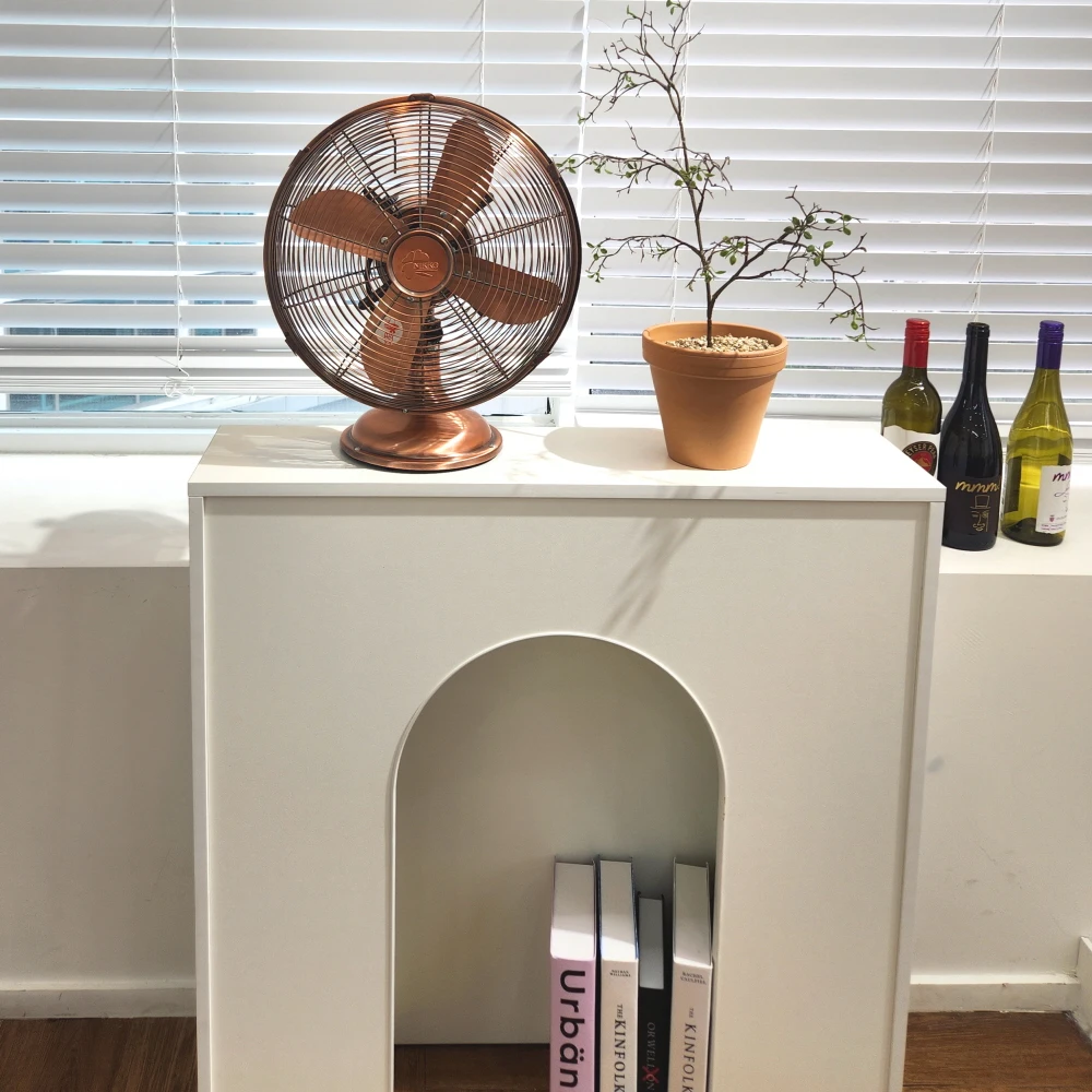 نيكو مروحة معدنية برونزية نحاسية منضدية تصميم داخلي ديكور ريترو نيوترو مروحة جميلة للمنزل مكتب متجر Insta Sensitive Nkf-1213B