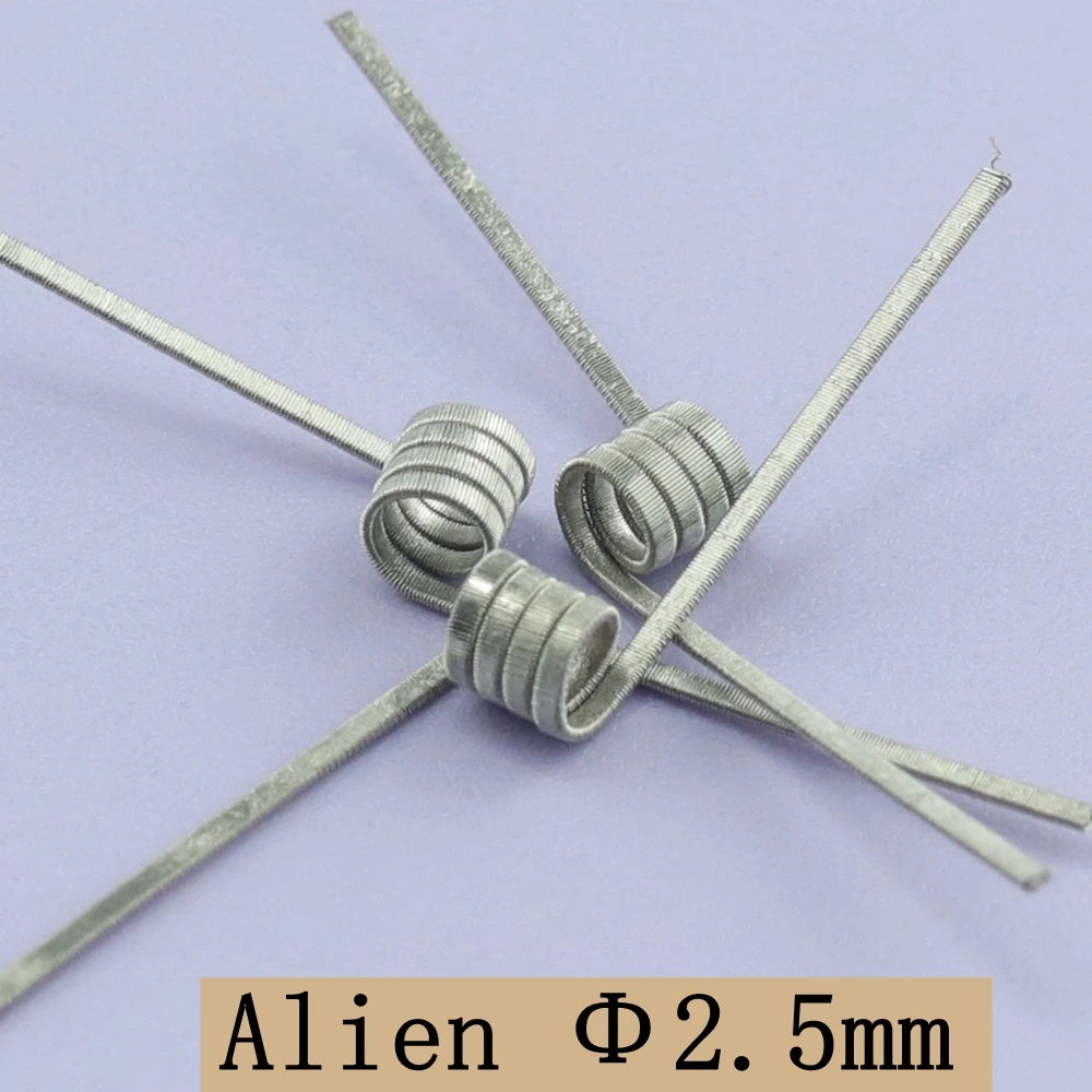 

2,5 мм MTL Alien Fused Clapton Wire 50 шт.-10 шт./коробка SXK AIO/BB BORO/Berserker готовые пружины крючков