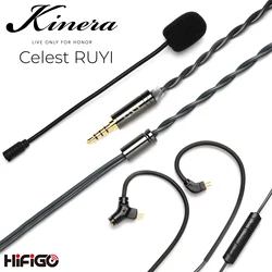 Kinera Celest RUYI Kopfhörerkabel mit abnehmbarem Boom-Mikrofon, 2-polig, 0,78 IEM-Upgrade-Kabel, USB Typ C/Lightning 3,5 mm HIFIGO