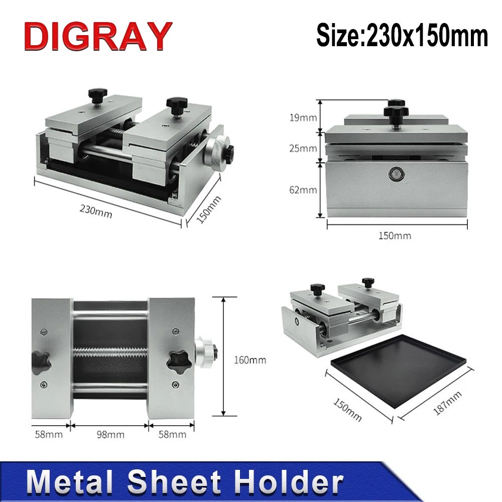 DIGRAY 레이저 마킹 절단용 고정장치 작업대, 타각기 골드 실버 금속 세라믹 클램프 테이블, 얇은 포일 홀더