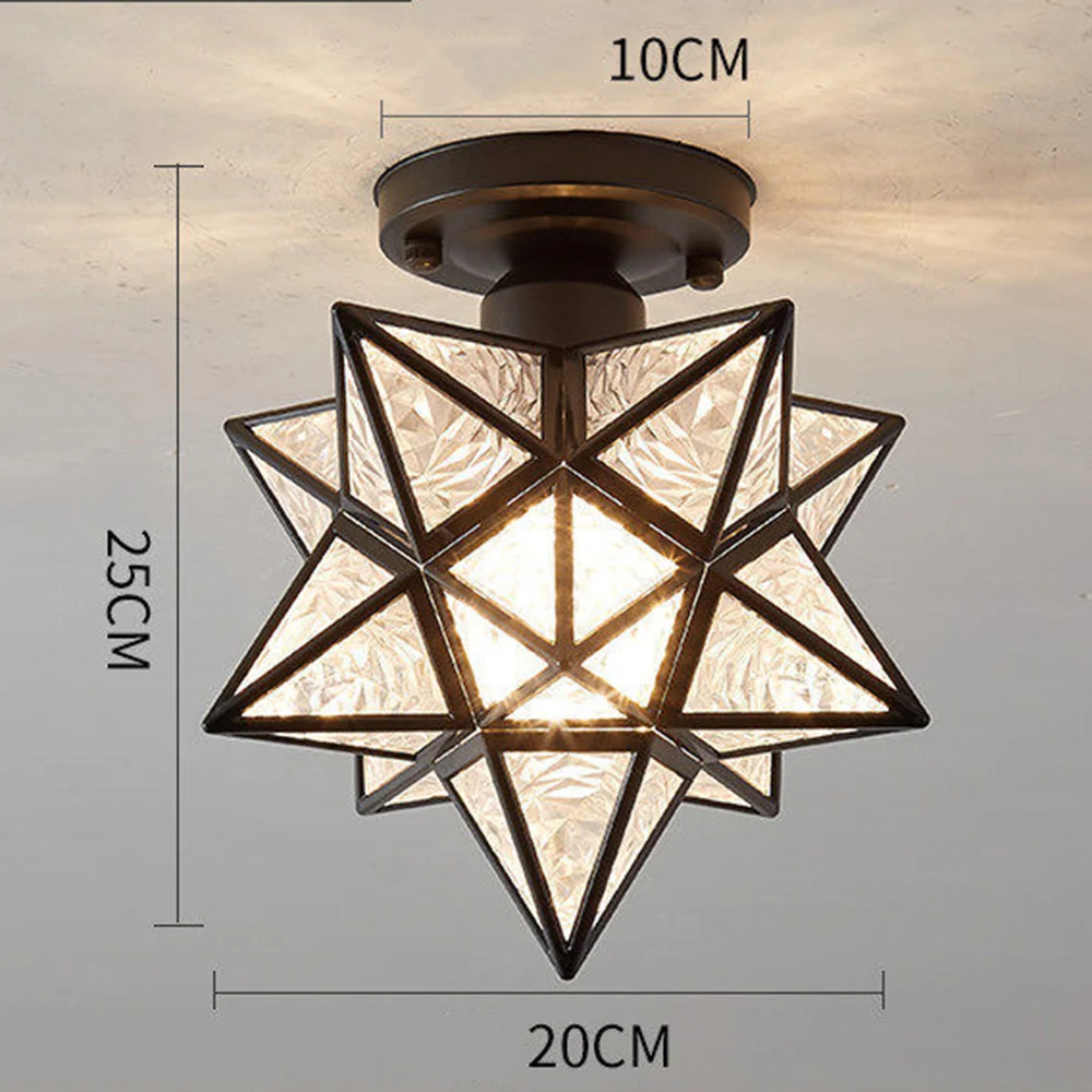 Pentagram Corridor Aisle light Modern Golden Entrance Balcony Cloakroom Star Ceiling Lights Dining Room Kitchen Lamp Deco