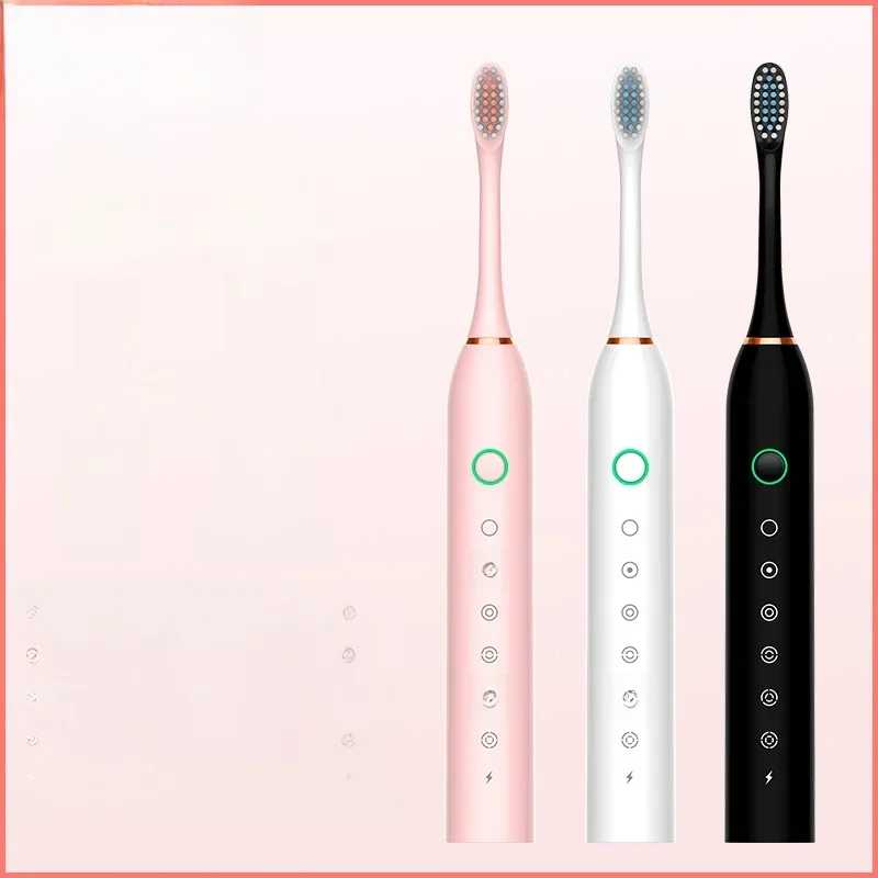 Tongwode Brosse à dents rechargeable USB pour adulte 6 modes de nettoyage Brosse à dents électrique sonique lavable Blanchissement et nettoyage des dents