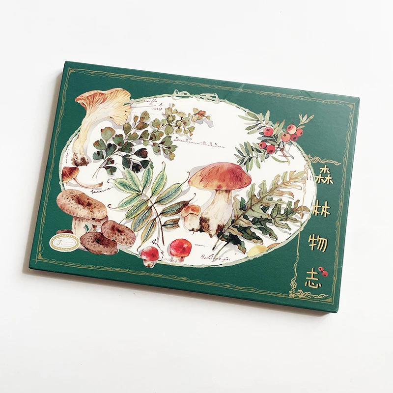 

14PCS Japanese Vintage Style Postcards-"Forest Compendium"with Botanical, Mushroom, Insect&Bird Illustrations for Nature Lovers