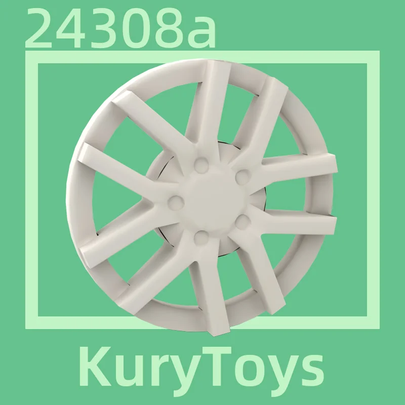 Kury Toys DIY MOC For 24308a 10pcs Building block parts For Wheel Cover 10 Spoke (Spokes in Pairs) - for Wheel 18976