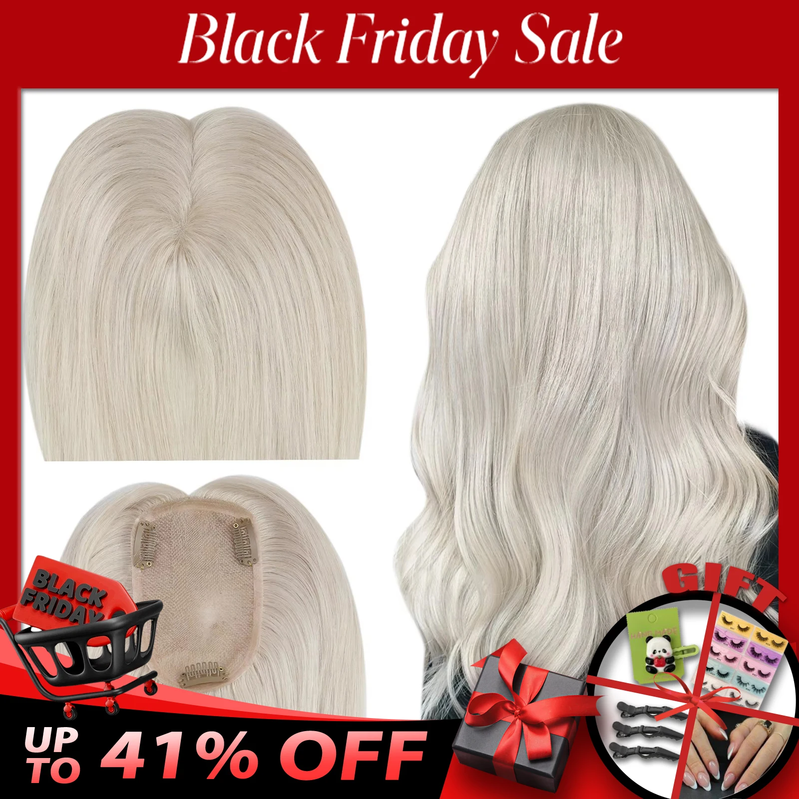 Ugeat ผม Topper ผมมนุษย์ธรรมชาติสีบลอนด์ MONO ฐาน 3*5 นิ้วผู้หญิง Toupee ที่มองไม่เห็นฟรี Toppers ผม hair EXTENSION