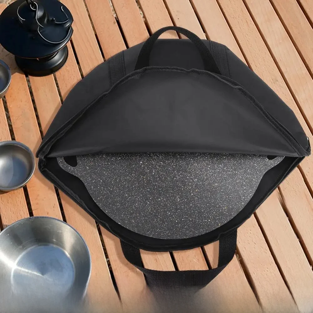Sac de rangement pour poêle à pâtisserie avec poignée, Oxford 600D, pochette pour poêle à griller, résistant à l'usure, étanche, 47x38cm, outil de barbecue en plein air pour la cuisine
