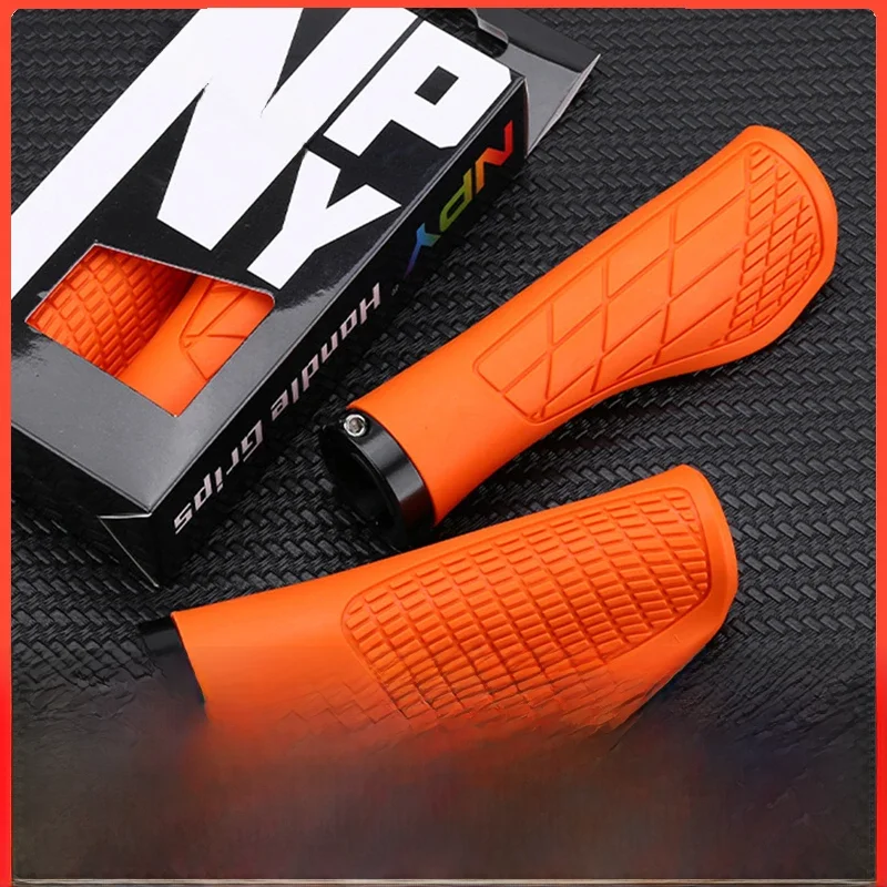 AliExpress Red MTB Single Lock Bicycle Handlebar Grips Soft Rubber Bicycle Handle Integrated Bike Grip Covers