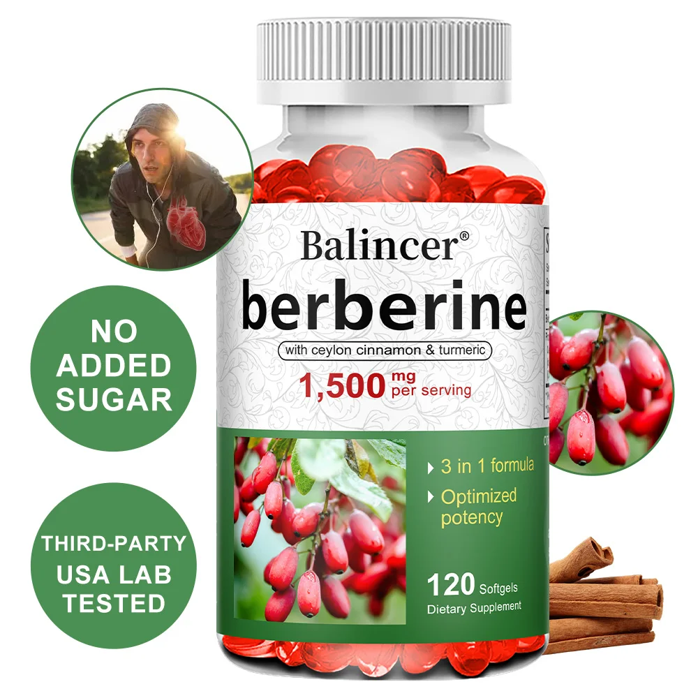 

Premium Berberine HCI Capsules - Ceylon Cinnamon, Turmeric, Immune & Cardiovascular Support, Helps Metabolism, Cardiovascular