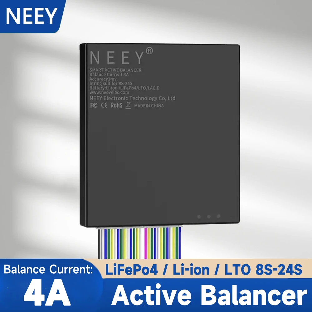 NEEY Smart Active Balancer 4A 8A 10A 15A Balance Current of 4S~24S 20S 16S 8S LiFePo4 Li-ion LTO Battery BMS Smart Equalizer BT