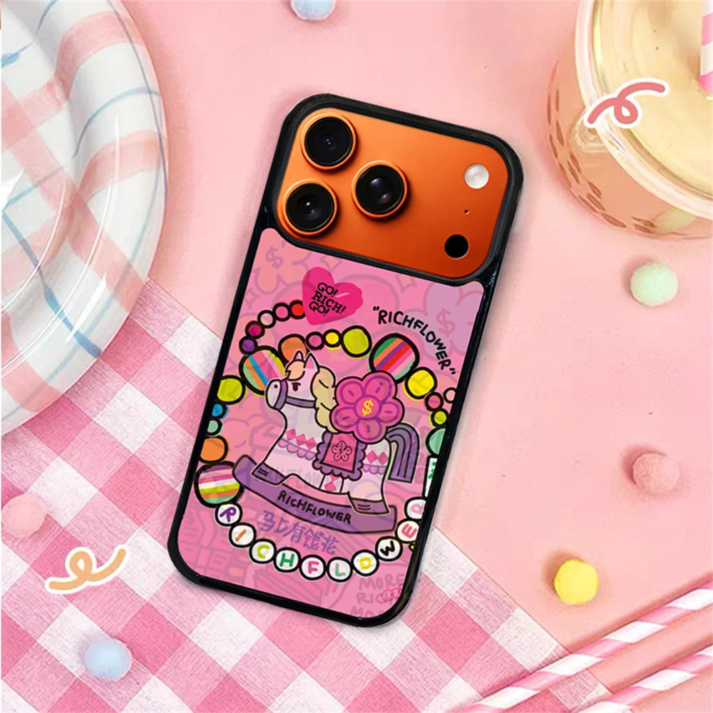 

Cute New Year's Pony Transformation Image FRO Magnetic Case Suitable for iPhone 17 Pro Max 15/16 13/14 ProMax Anti Drop Protecti