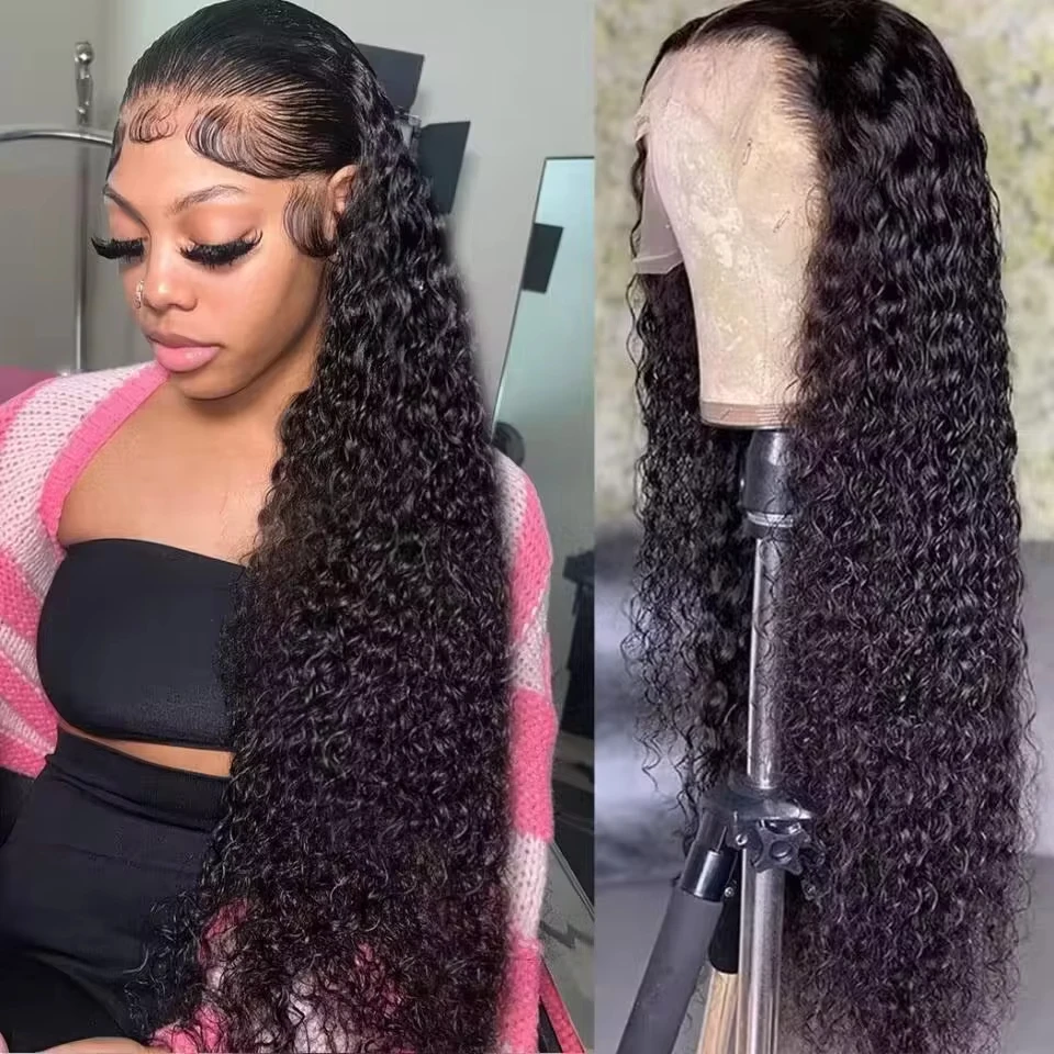 13x4 Curly Human Hair Wigs For Black Women 40 Inch Water Wave 13x6 Hd Human Hair Lace Frontal Wig Deep Wave Wigs Free Shipping