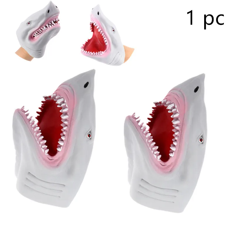 1 Pc Shark Hand Puppet TPR Gray Shark Hand Puppet Glove Telling Story Doll Props Kids Toy Model Gifts