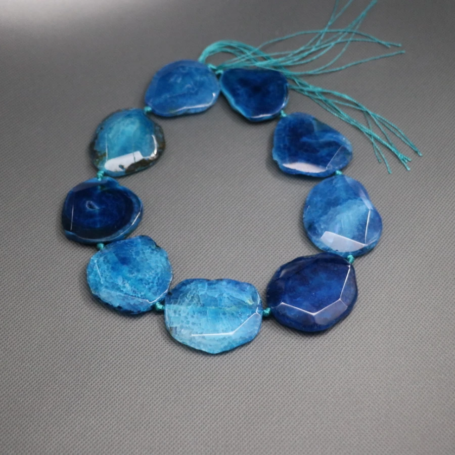 Special Offer 15.5'' Strand Blue Color Druzy Agate Natural Gems Stone Necklance Connector for Women Necklace and Bracelets