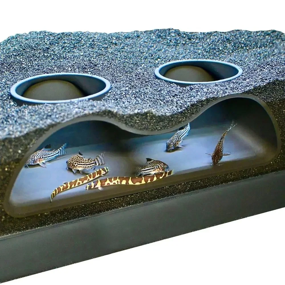 AliExpress NONE Multifunctional Aquarium Underground Tunnel Cave Curve Fish Tank Decoration Two Hole Fish Tank Decor Under Gravel Tunnel
