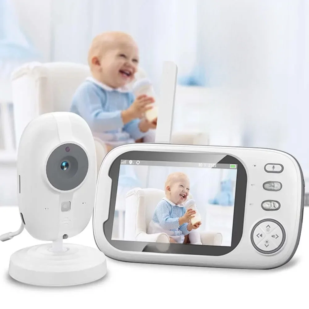 3,5'' niania wideo 2.4G matka dziecko 2-drożna rozmowa audio noktowizor kamery bezpieczeństwa kamera monitorująca wideo z temperaturą — zdjęcie 2