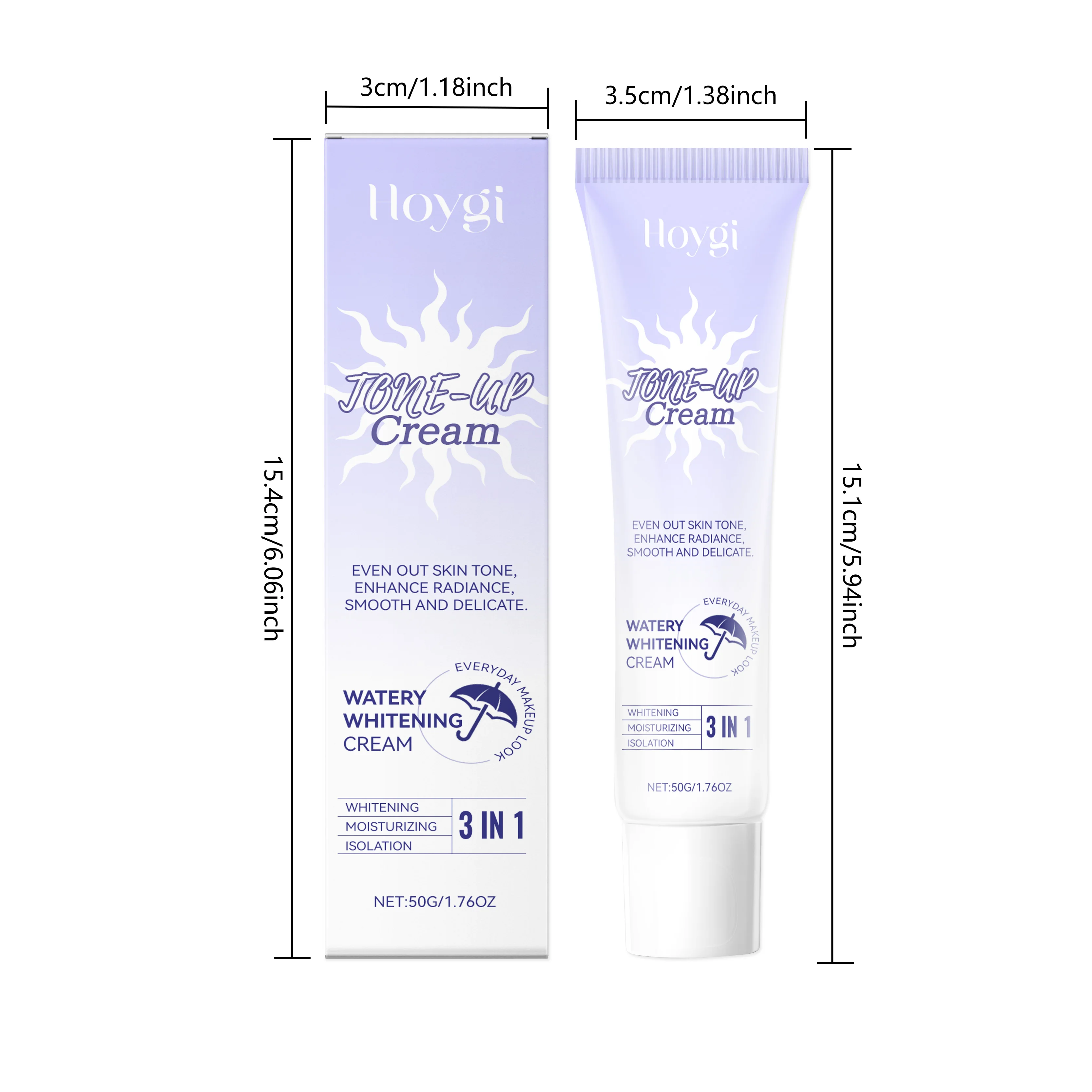 Hoygi-crema de base facial acuosa, mejora el brillo de la piel, hidratante, cobertura perfecta, Reduce la sequedad, crema de base facial brillante