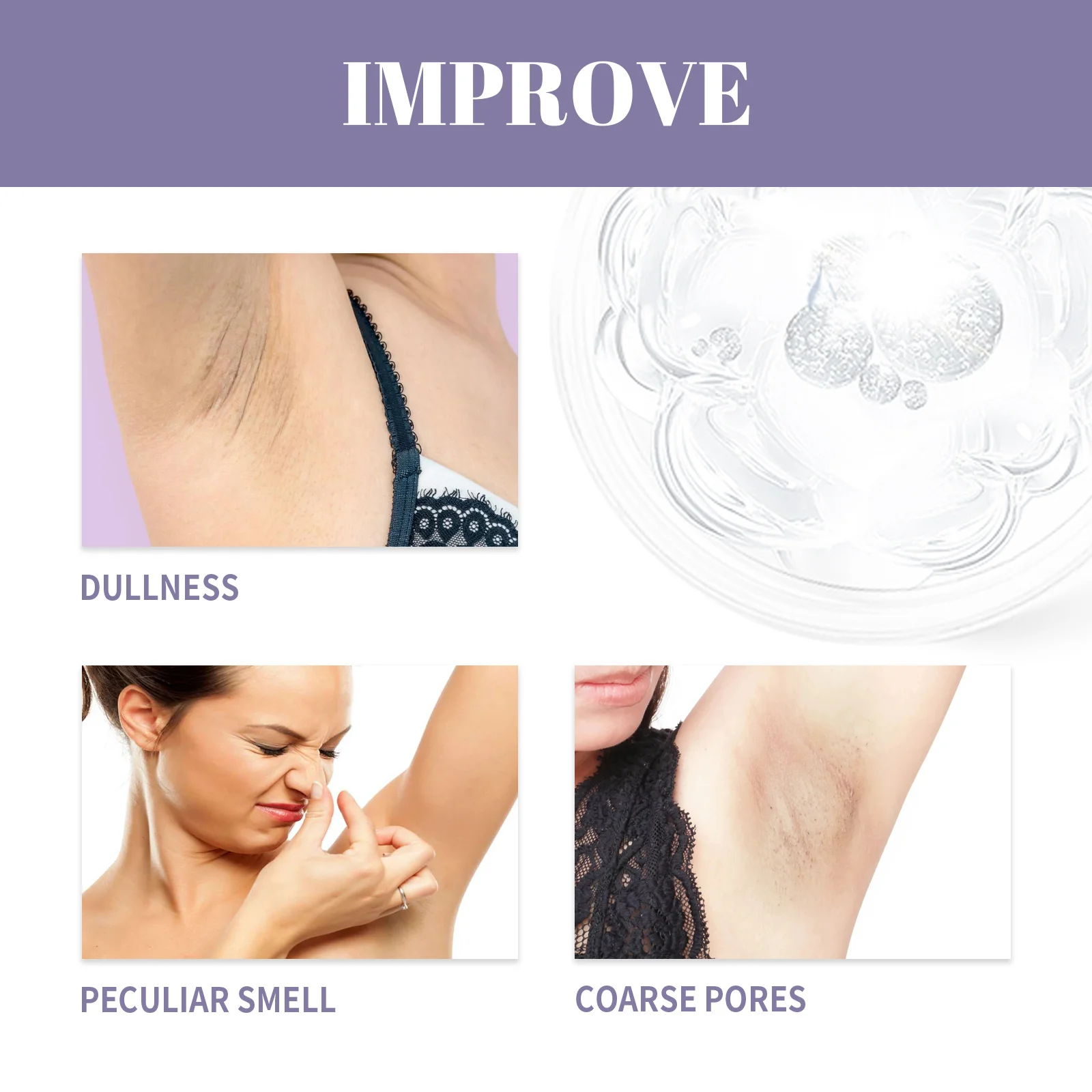 50ML Underarm Deodorant Cream Moisturizing Smoothing Skin Refreshing Improve Skin Texture Non-sticky Glowing Body Antiperspirant Balm for All Skin Types