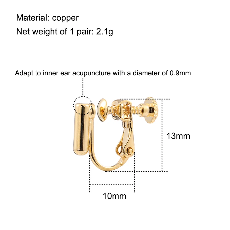 2/10 Pcs,Clip On Earrings For Women，Earring Findings For Diy Jewelry Making Accessories Materials，Ear Stud Conversion Ear Clip