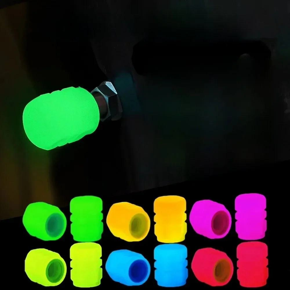 AliExpress NONE 20PCS Luminous Tire Valve Caps Motorcycle Bike Wheel Nozzle Dustproof Tyre Valve Stem Fluorescent Night Glowing Car Decor