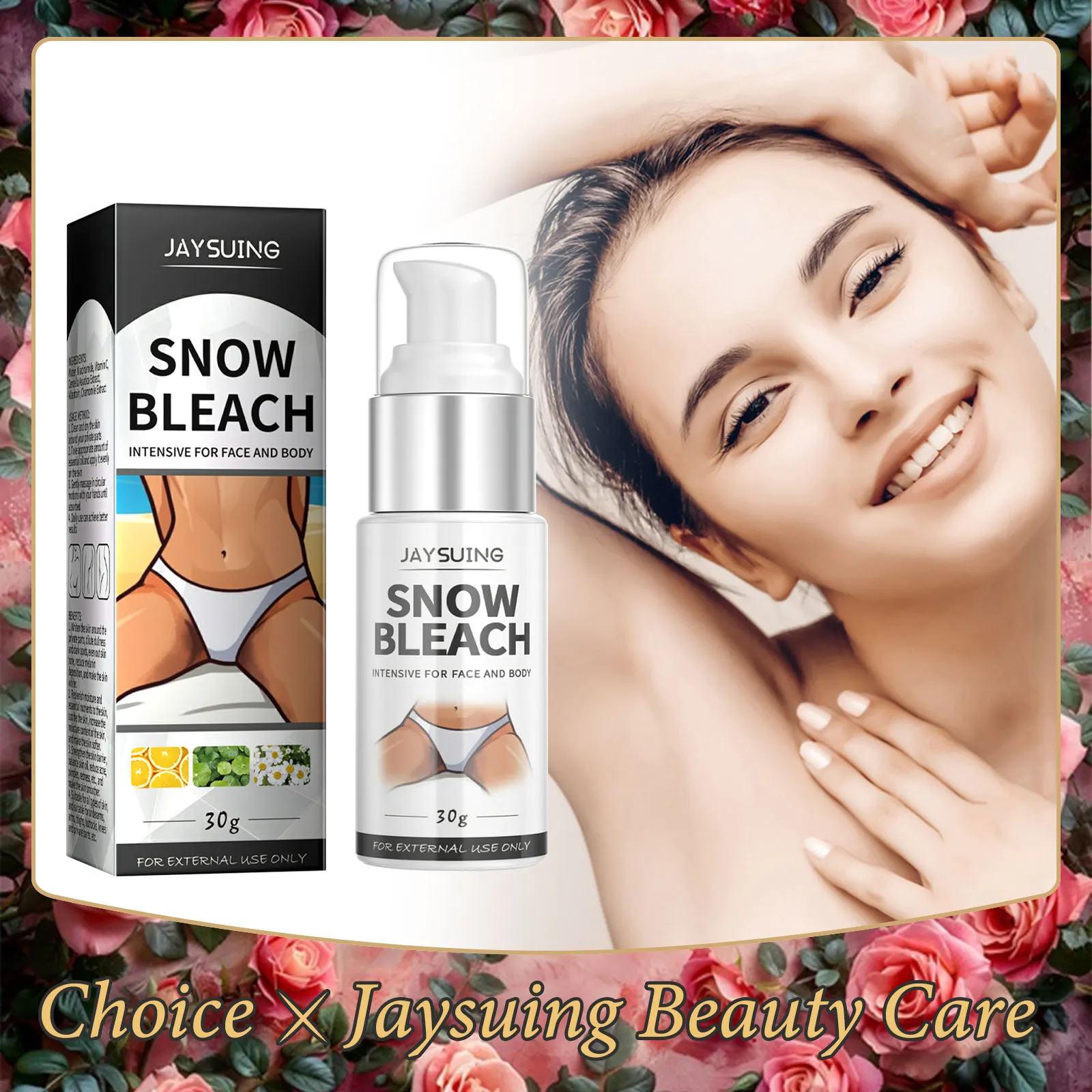 Snow Bleach Cream Whitening Melanin Removal Nourishing Brightening Repairing Black Removing Elbow Armpit Thigh Bleaching Cream