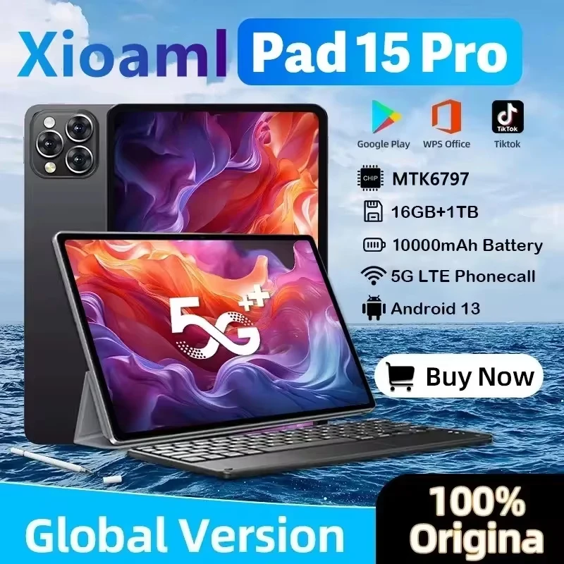 2024 Global Version Xioami Pad 15 Pro Tablet Android13 11 Inch 16GB 1024GB 5G Dual SIM Phone Call GPS Bluetooth WiFi Tablet PC