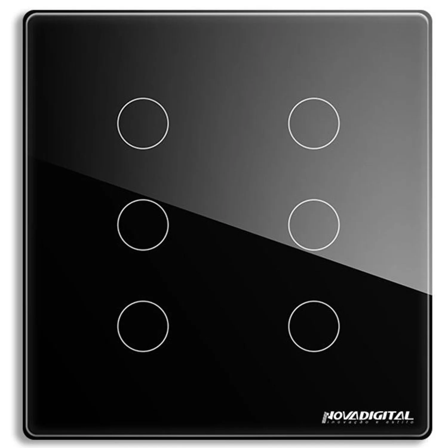 4X4 Touch Smart Switch with 6 Buttons Novadigital Black