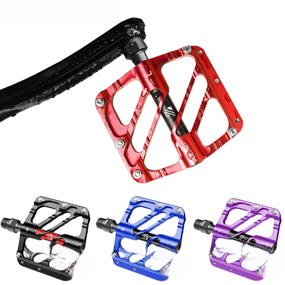 AliExpress NONE BUCKLOS Ultralight Bicycle Pedal 3 Sealed Bearing MTB Platform Pedals CNC Aluminum Alloy Folding Mountain Bike Pedal Bike Part