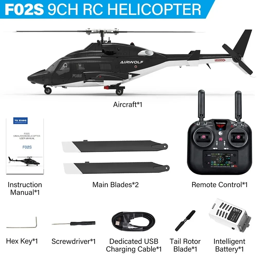 YUXIANG F02S Flying Wolf Armed Remote Control Helicopter GPS Positioning Automatic Return 1:34 Remote Control Aircraft Model