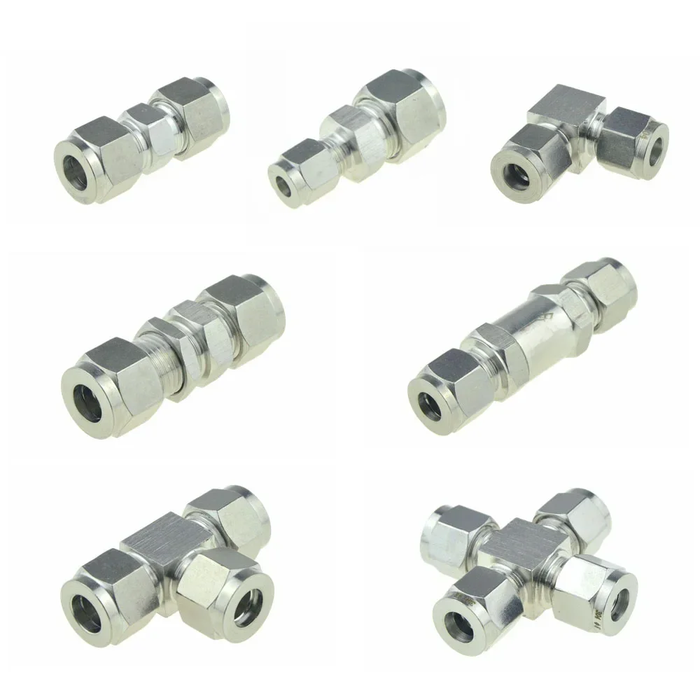 SUS 304 Compressie Beentje Pijp Montage 6mm 8 10 12mm Conversie Adapter 1/4 1/2 Buis Rvs Koppeling connector YDF-LOK - afbeelding 2