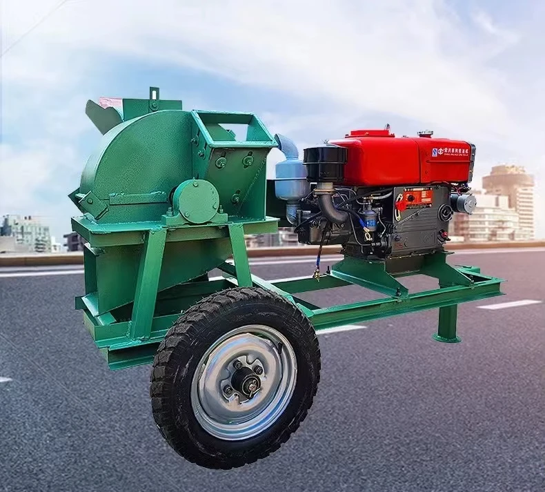 

Diesel Engine Drive Mobile Wood Crusher Garden Branch Crusher Straw Leaves Chips Sawdust Bamboo Shredder Core Motor Component