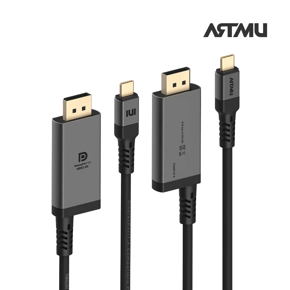 Artmu C Type to DP 1/4 8K DisplayPort PD Charging Cable