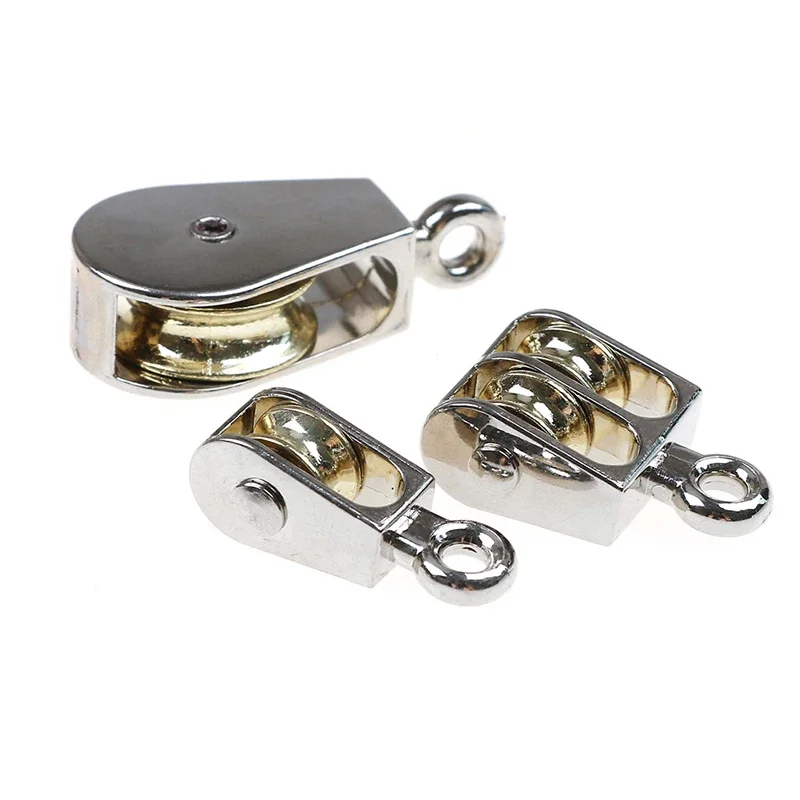 36/52/75mm Metalen Schijf Zinklegering Vaste Katrol Kroon Blok En Visgerei Lifting Wiel Mini enkele/Dubbele Katrol Voor DIY - afbeelding 2