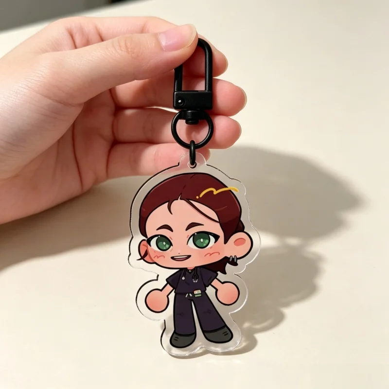 The Pitt Santos Horror Game Acrylic Keychain Game Character Clear Acrylic Charm Fandom Merch Gift Keyring