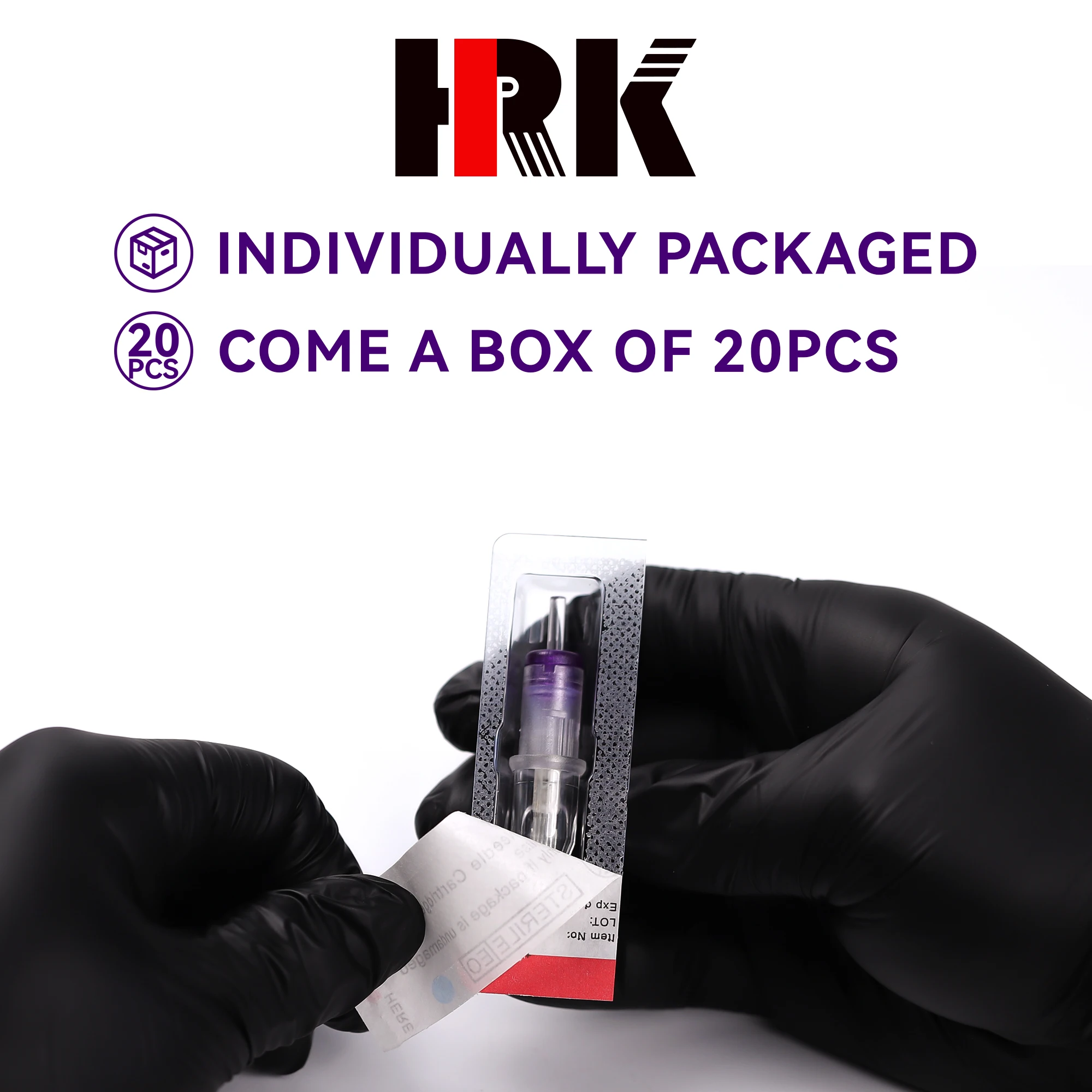 HRK Tattoo Cartridge Needles Round Liner 40pcs Disposable Semi-Permanent Safety Makeup Needles For Tattoo Pen Machine Grips